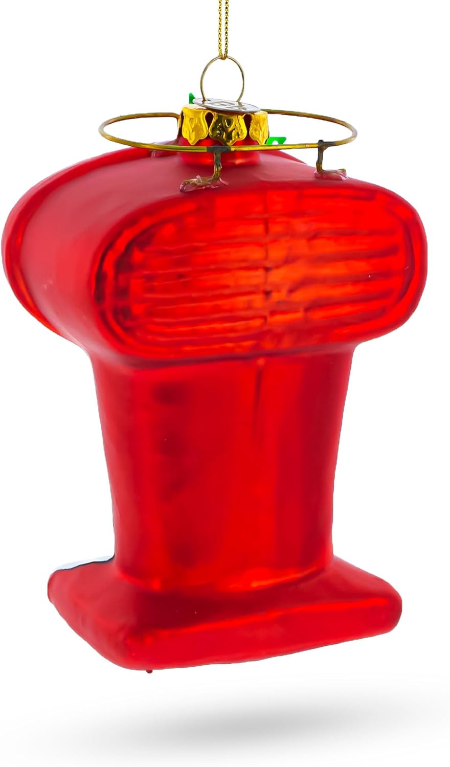 Vintage Red Espresso Machine Glass Christmas Ornament