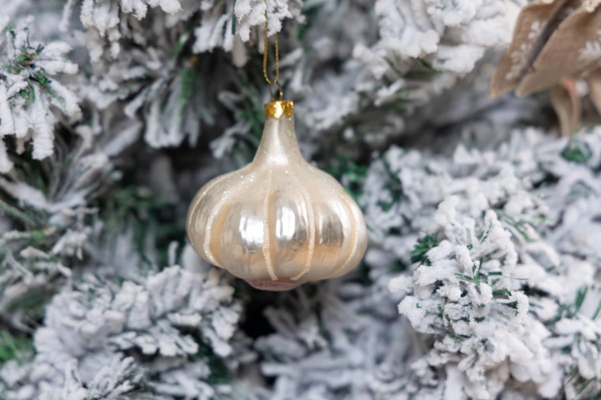 2 Pack 28 Inch Hand Blown Glass Garlic Christmas Ornament