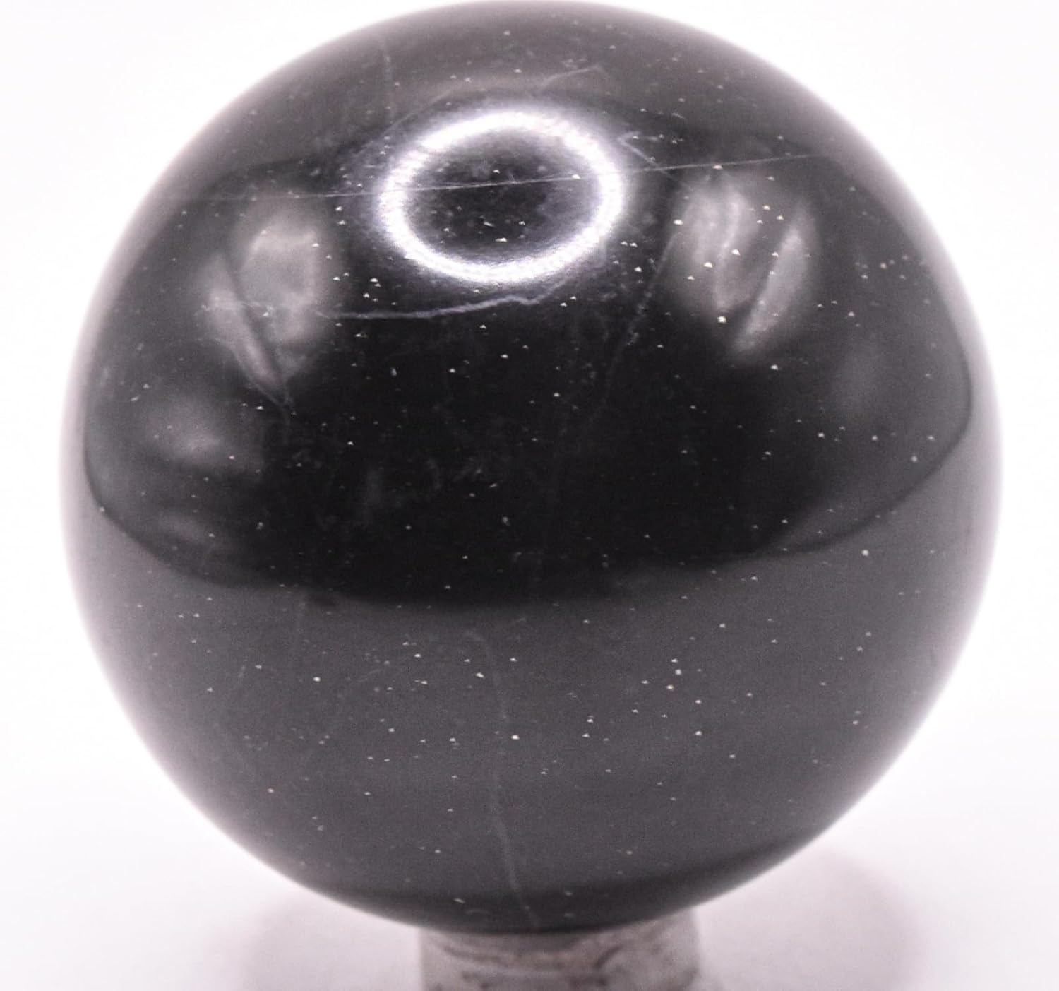 2 Inch Black Onyx Sphere with Inclusions Decorative Crystal Ball