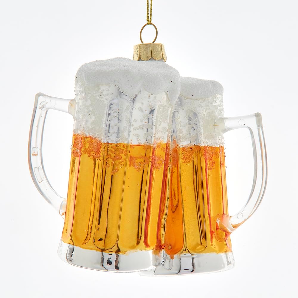Kurt Adler 375 Inch Glass Beer Mug Cheers Ornament
