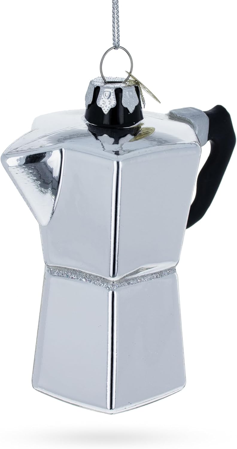 Espresso Maker Coffee Lover Glass Christmas Ornament