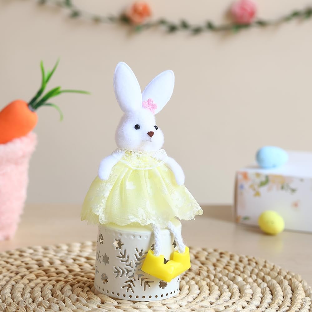 5PCS 688 Inch Happy Easter Bunny Hanging Ornament Decorations