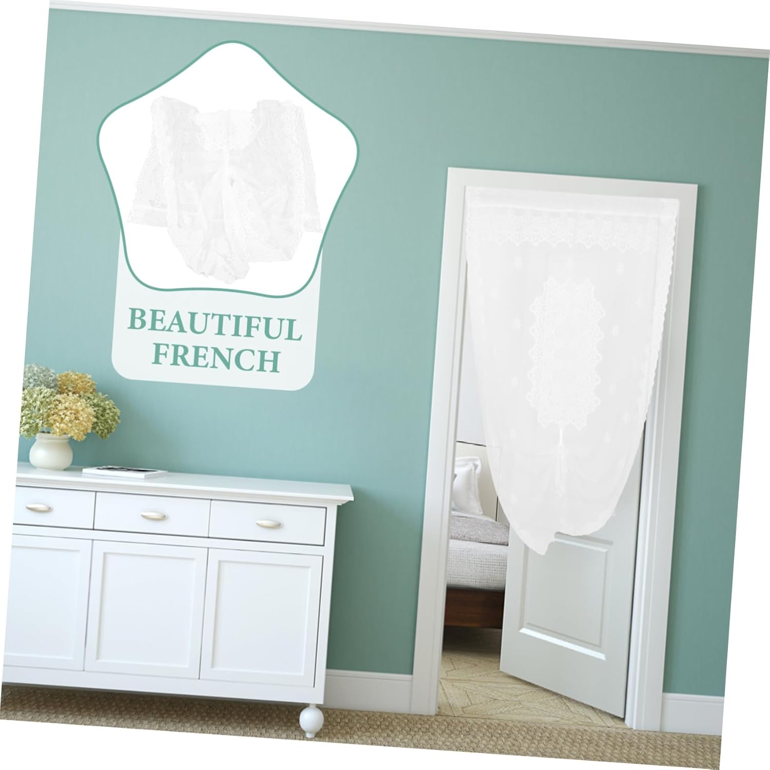 PRETYZOOM Boho Style Sheer Drapes for French Doors