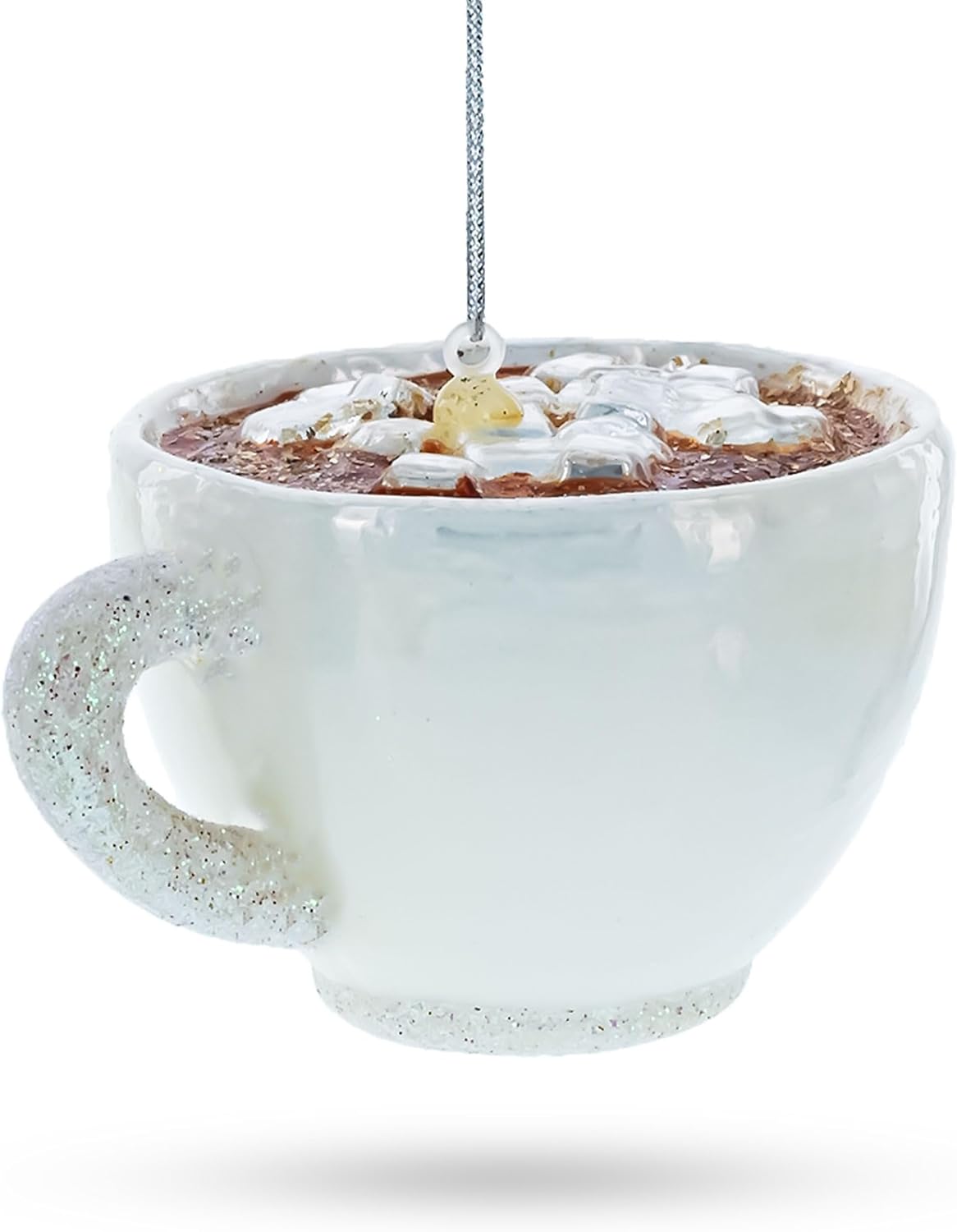 Cozy Hot Cocoa Cup Blown Glass Ornament