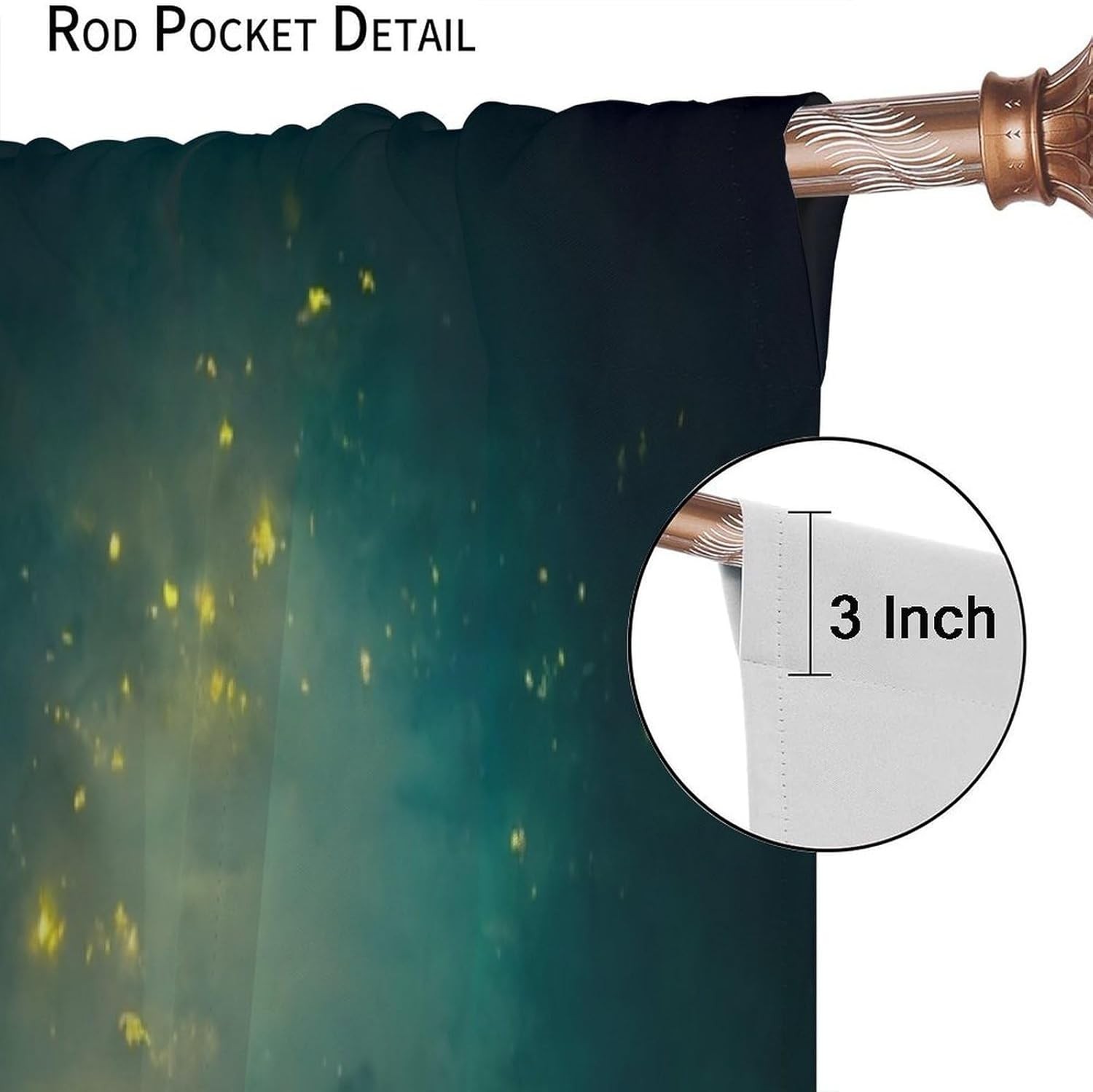 Firefly Blackout Curtain Panels Fantasy Landscape with Light for Kids Room