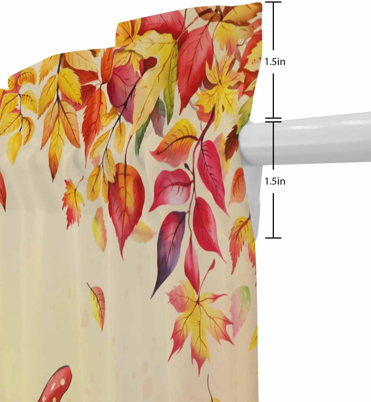Red Gnomes Fall French Door Curtain