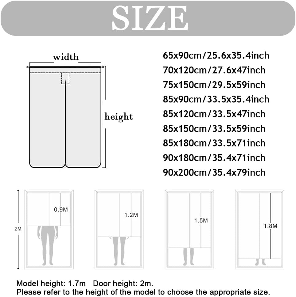 Chickwin Noren Door Curtain Linen Style Privacy Panel