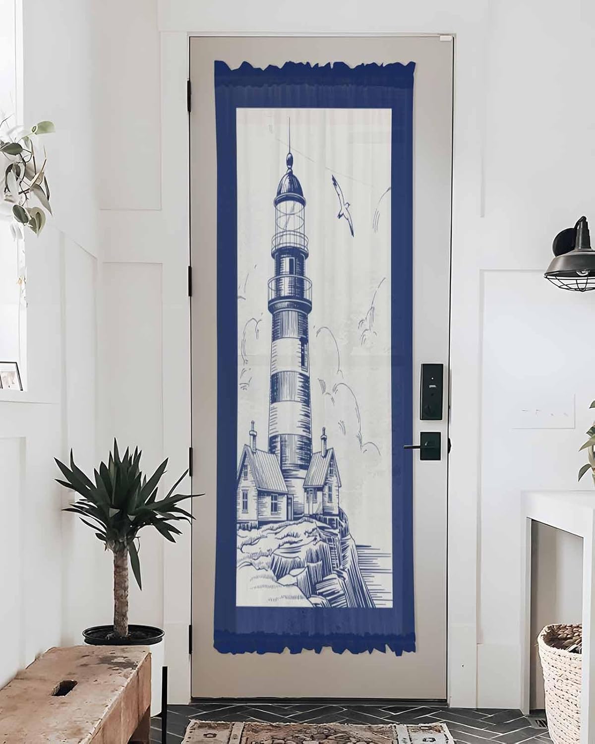Nautical Lighthouse Curtains for French Doors