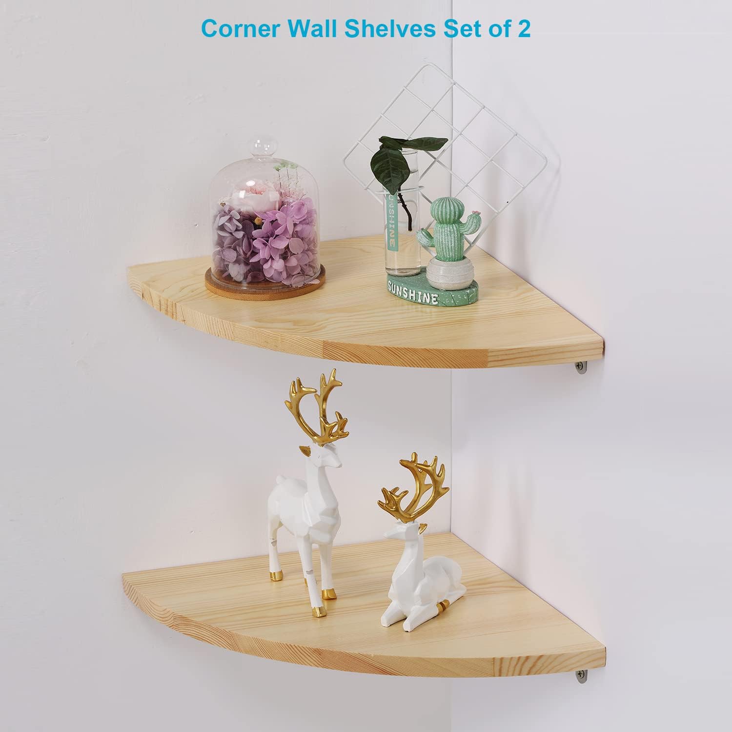 12 Inch Corner Wall Shelf Set of 2