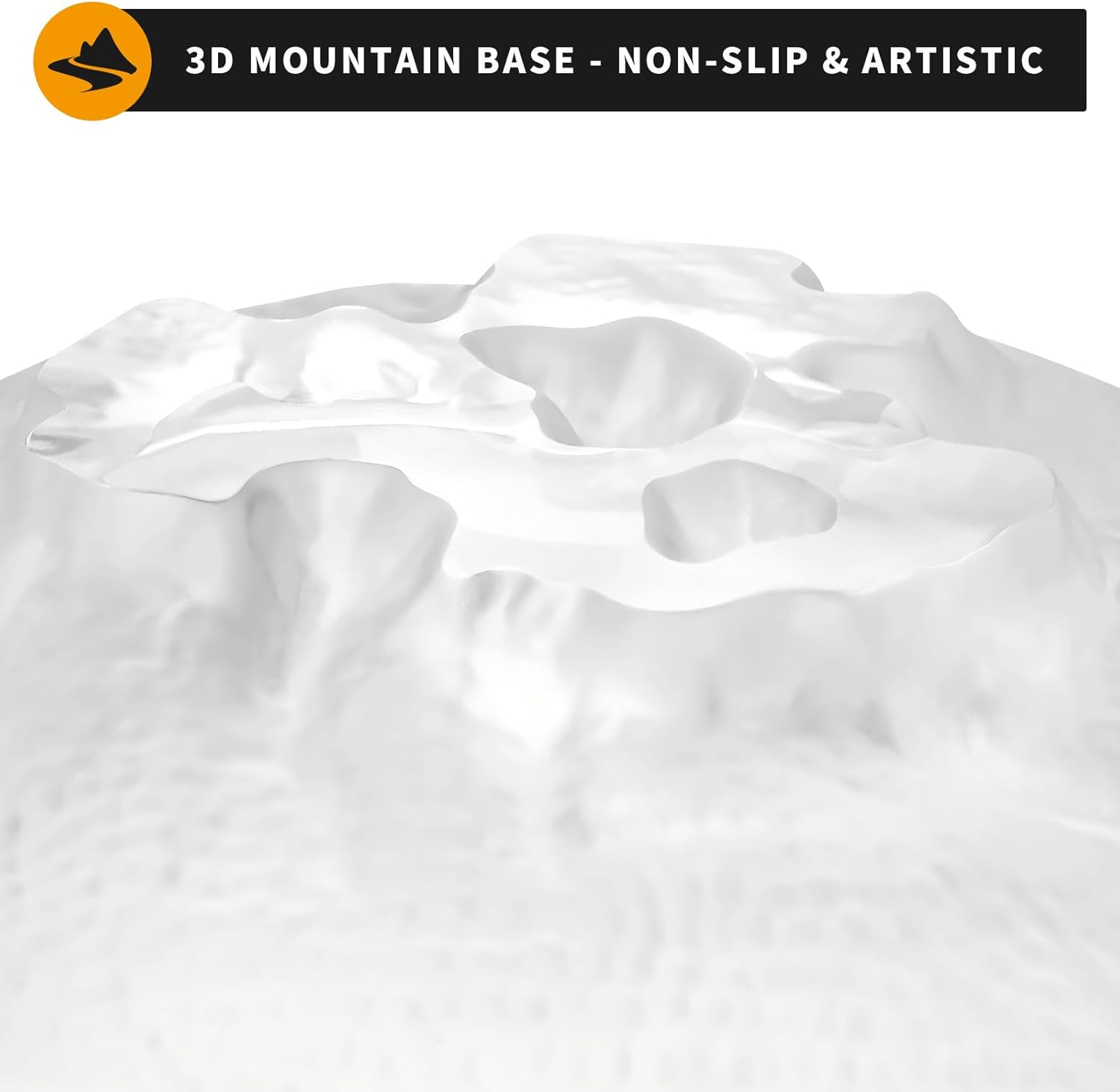 Snow Mountain Glass Incense Holder with 3D Design and Frosted Texture