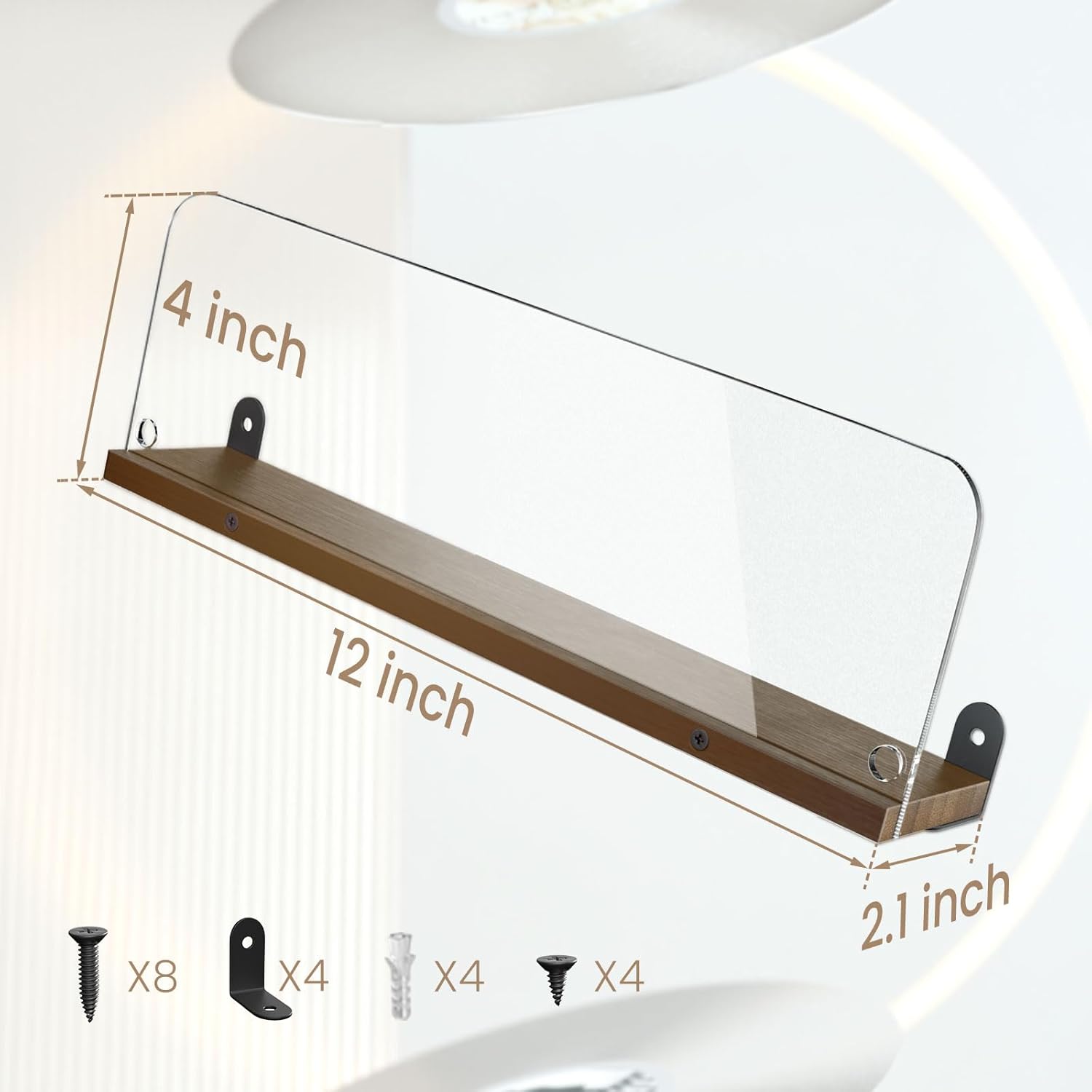 AITEE Vinyl Wall Mount Shelf 2 Pack Holds 6 Lps
