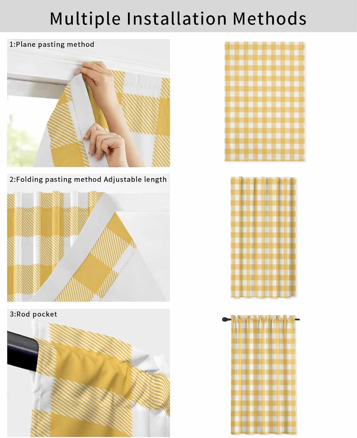Self Adhesive Portable Curtains for Windows and Doors