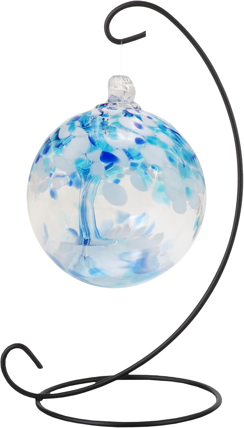 Dale Tiffany Rainbow Tree of Life Glass Globe Ornament 3 with Stand