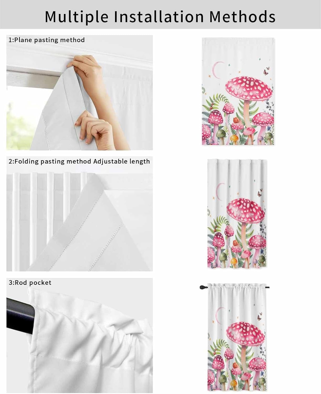 Self Adhesive Portable Blackout Curtains for Windows 35x48 Inches