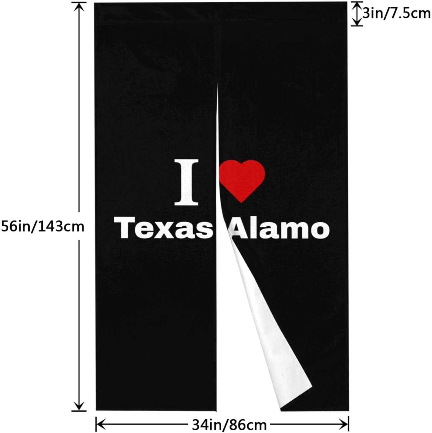 I Love Texas Alamo Blackout Curtain Panels 34x56in Door Divider