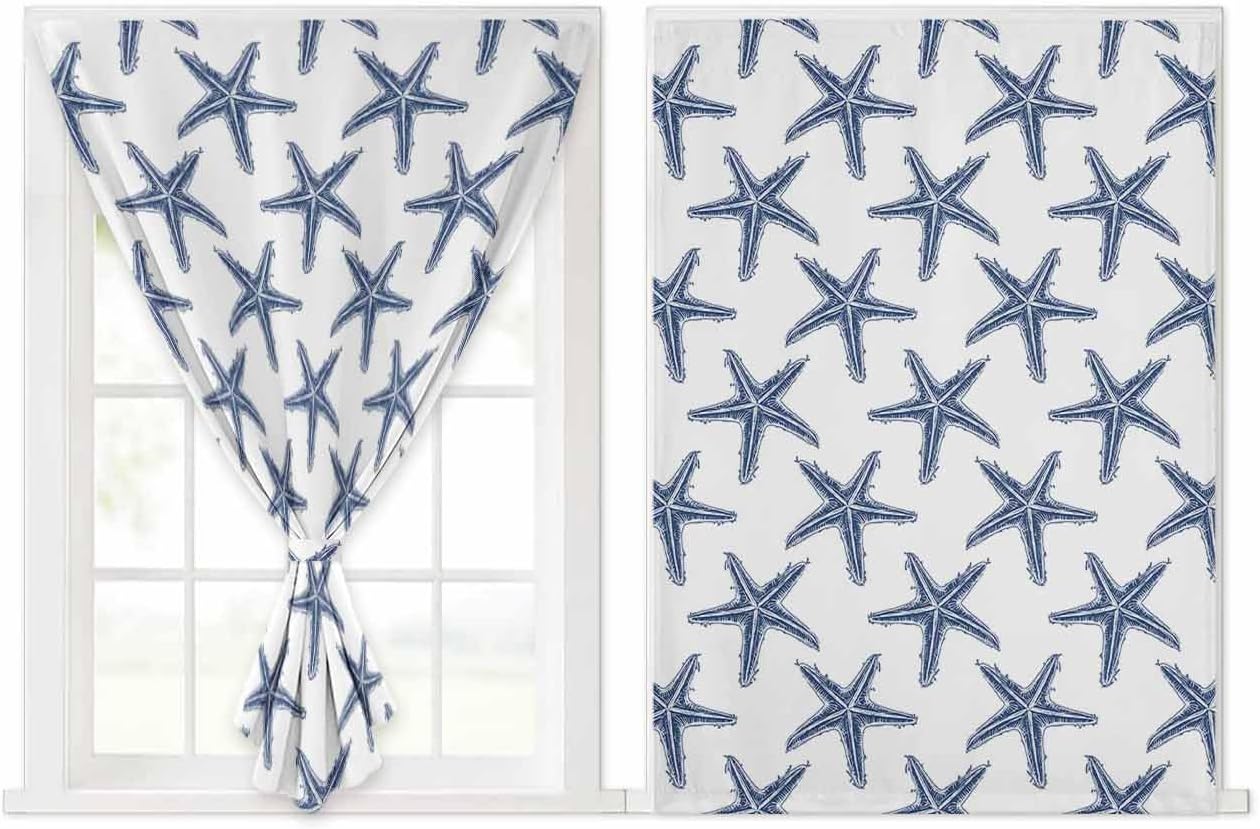 Navy Blue Starlight Self Adhesive Blackout Curtains for Windows