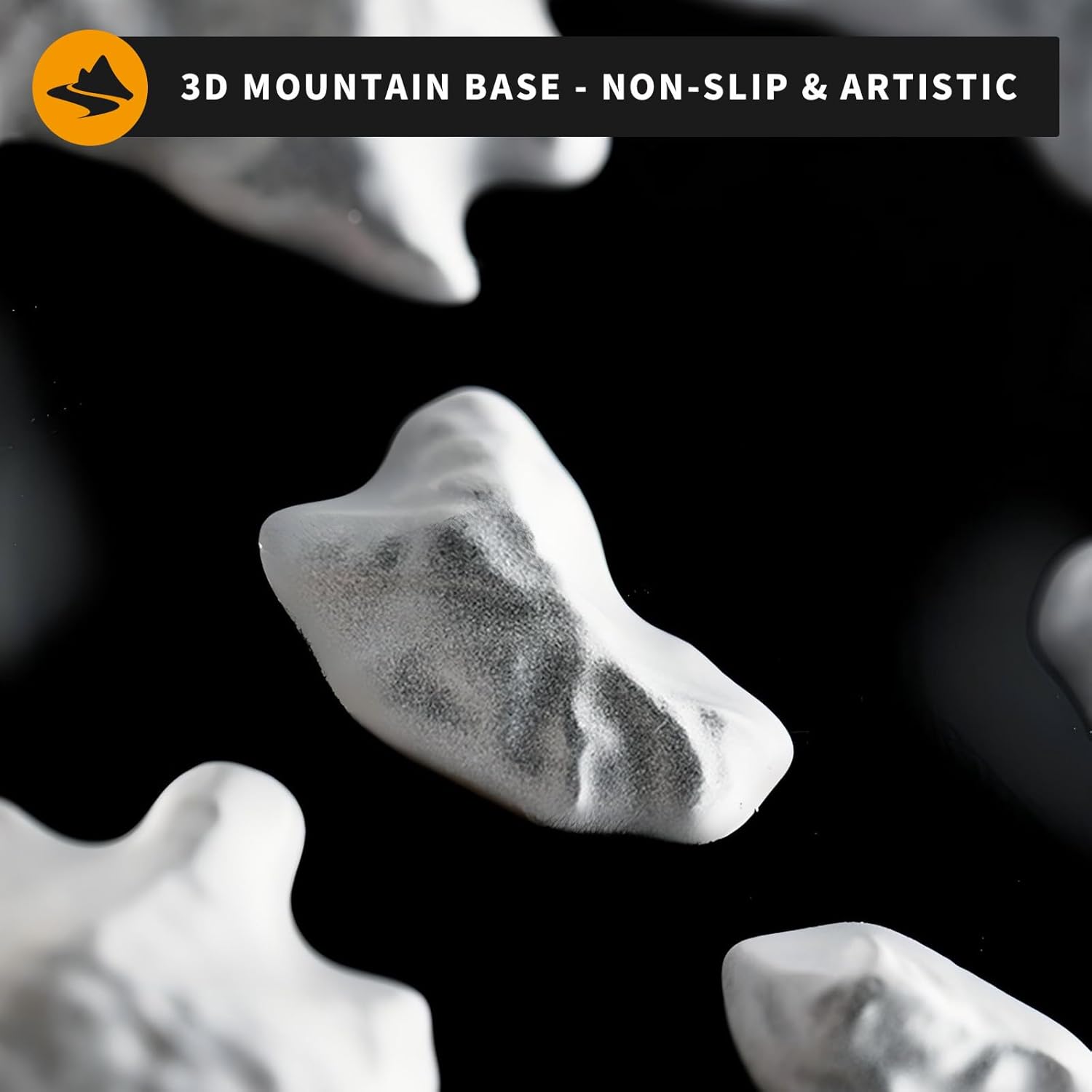 Snow Mountain Glass Incense Holder with 3D Design and Frosted Texture
