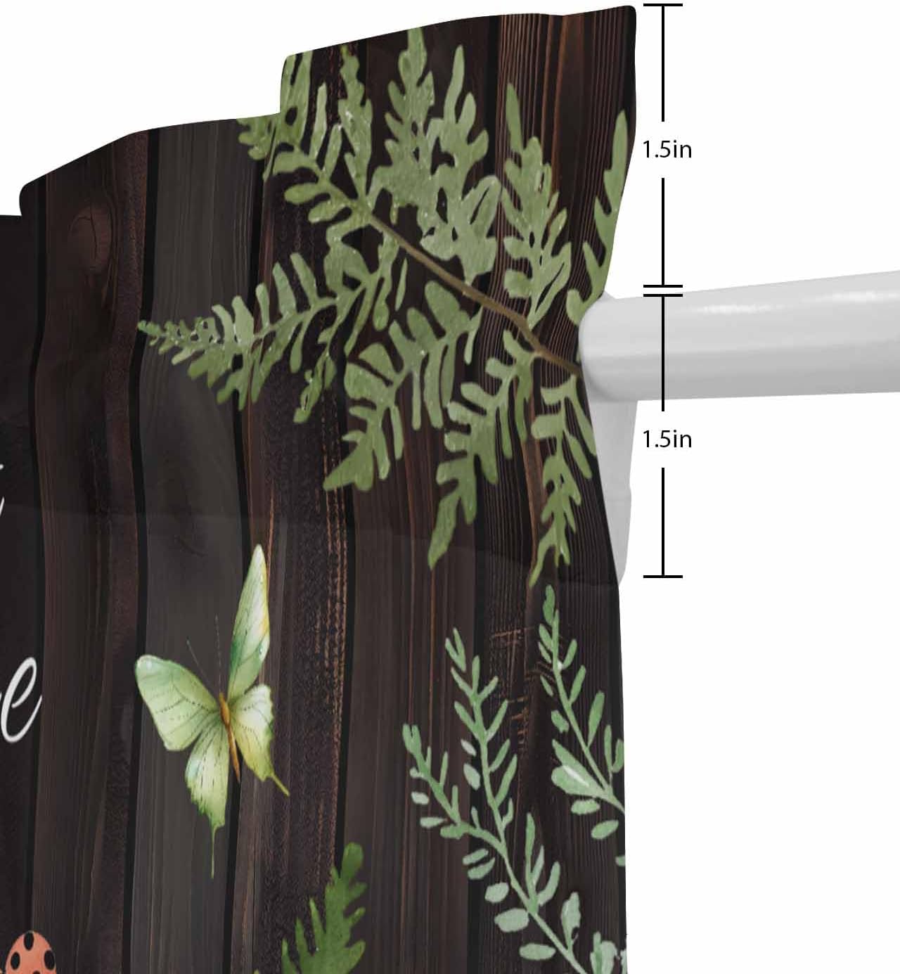Forest Frog French Door Curtain Green Botanical Design
