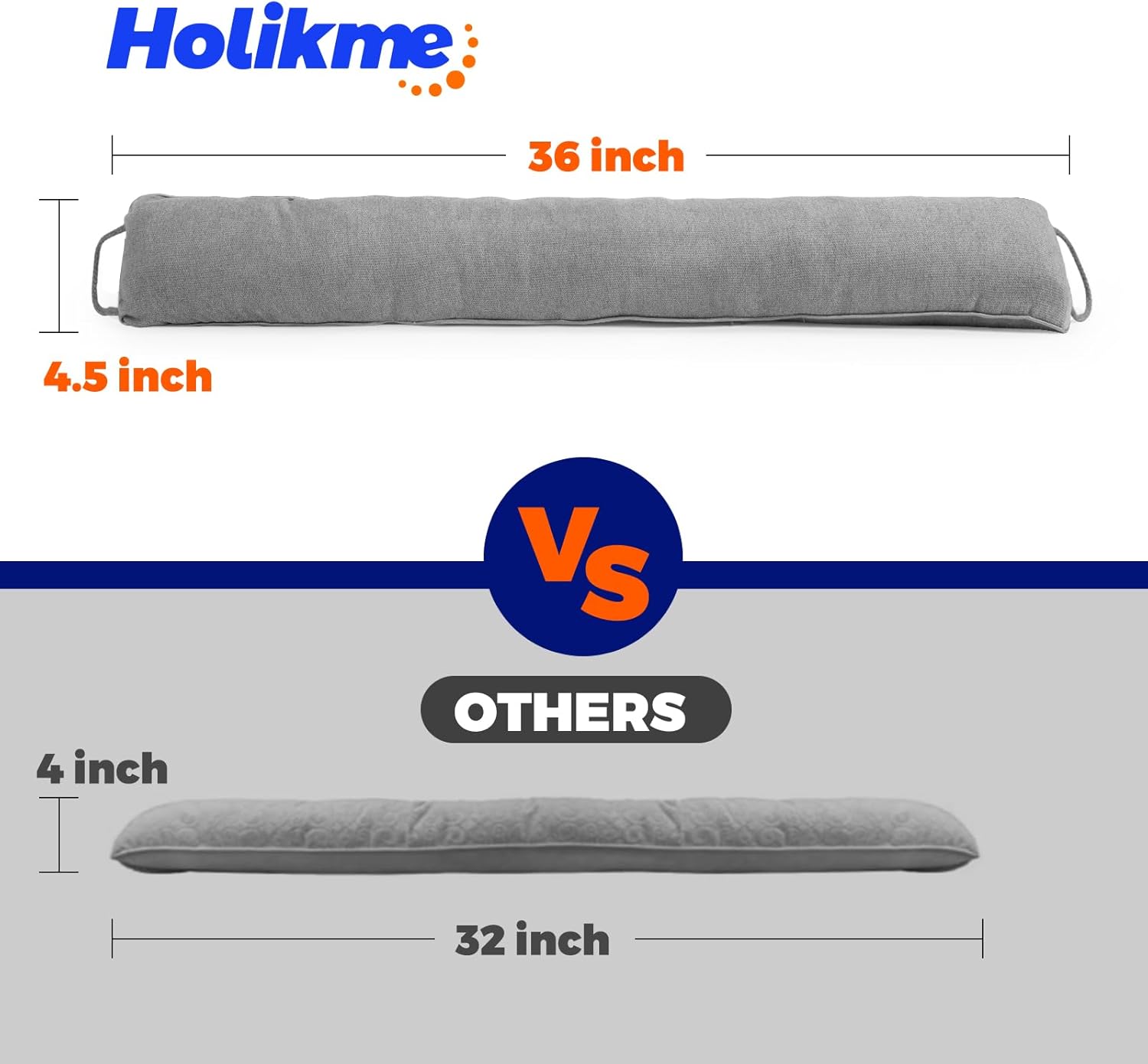 Holikme Weighted Door Draft Stopper Grey