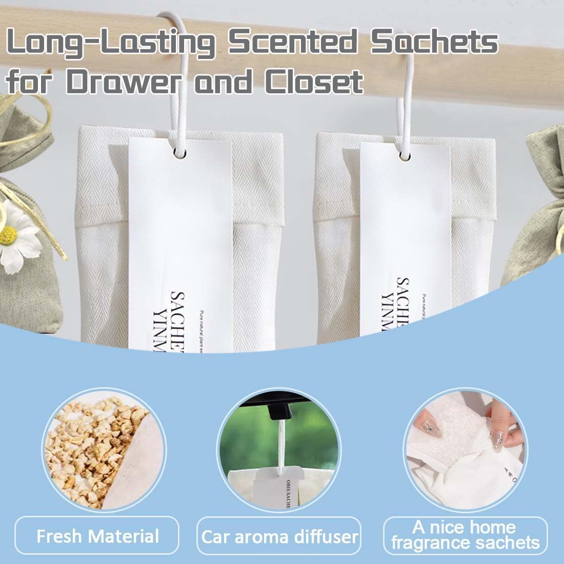 6-Pack Scented Sachets Set - English Pear Freesia Lavender
