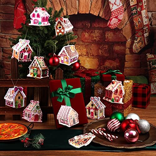 12 Pcs Christmas Candy Lollipop Ornaments with Gold Ribbon