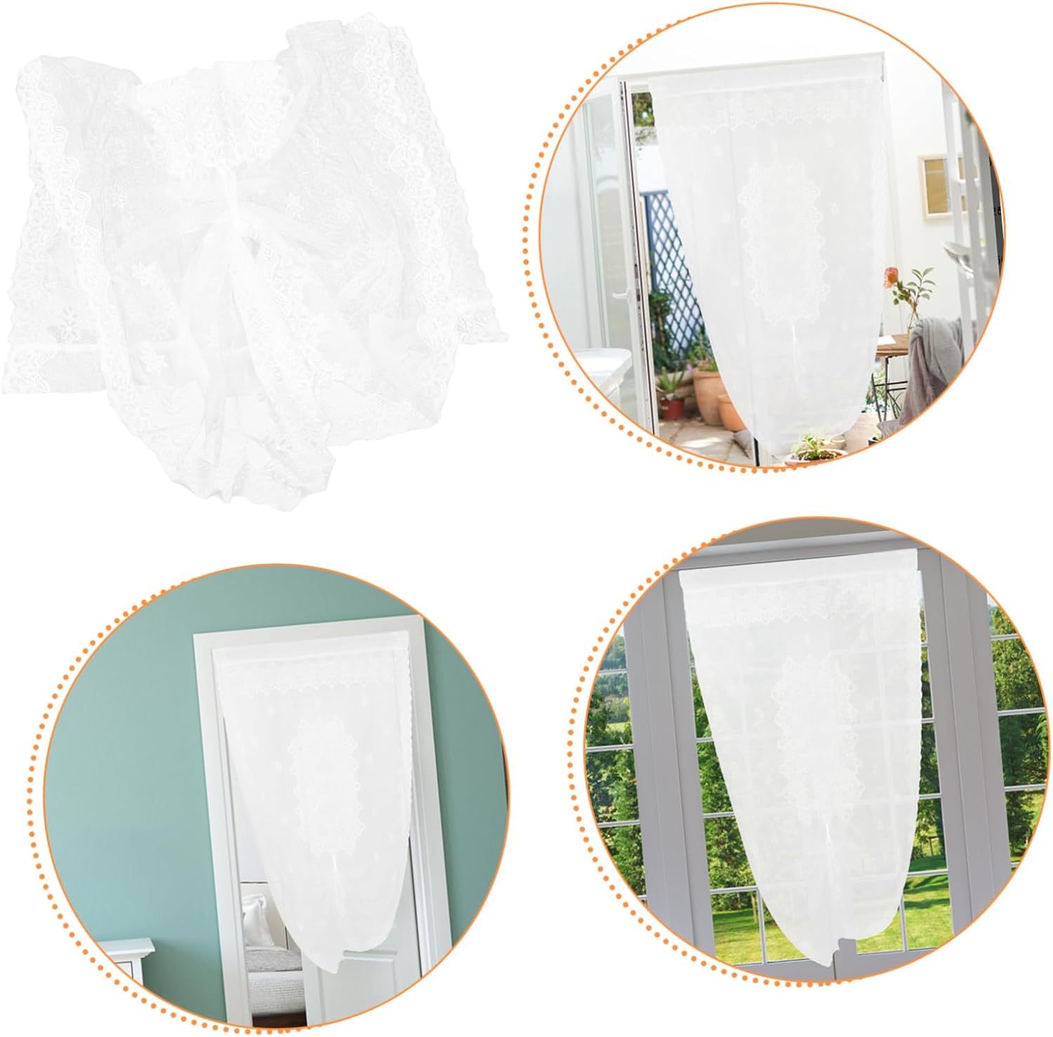 Ciieeo Decorative Sheer Curtain for Doorway and Windows