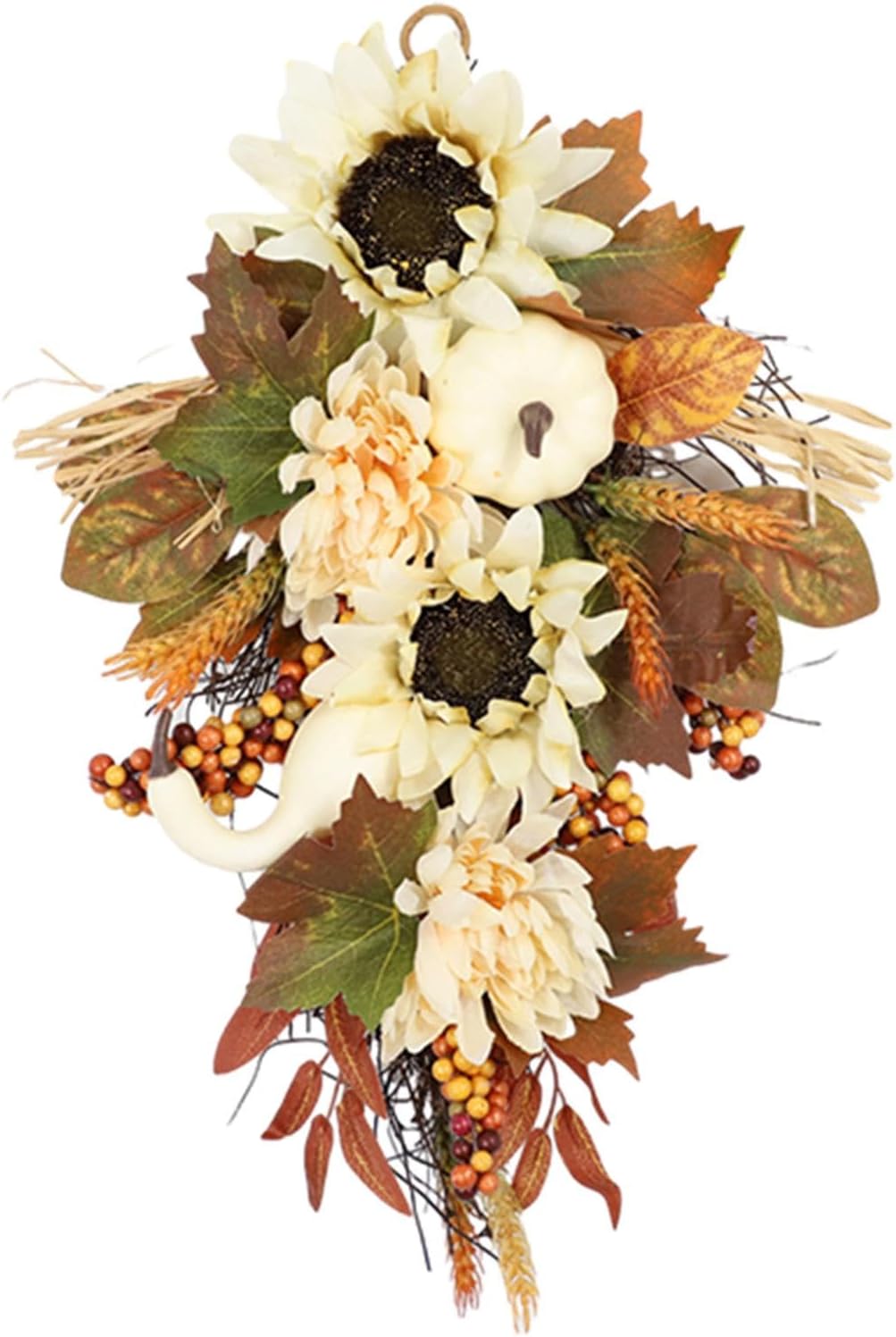 Generic Harvest Pumpkin Swag with Autumn Leaves 60cm