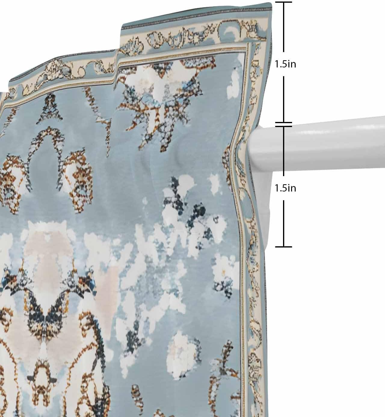 Abstract Blue Door Curtains 54x40 Rod Pocket Panels