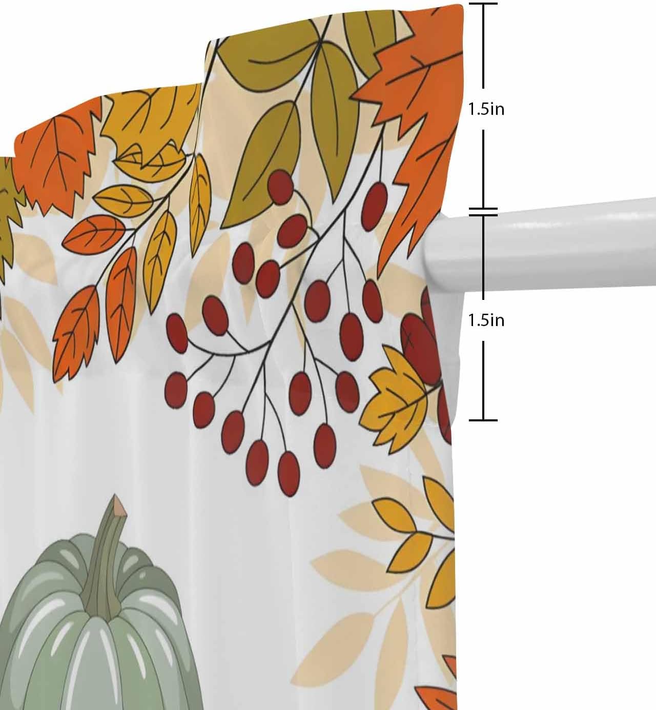 Orange Thanksgiving French Door Curtain