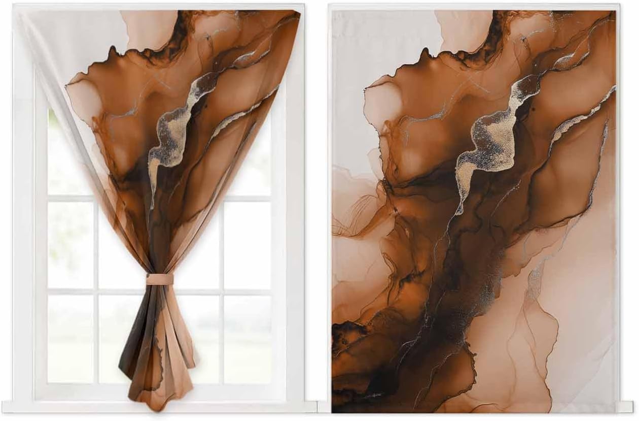 Yomandocix 47x63 Inch Blue Marble Self Adhesive Curtains for Windows