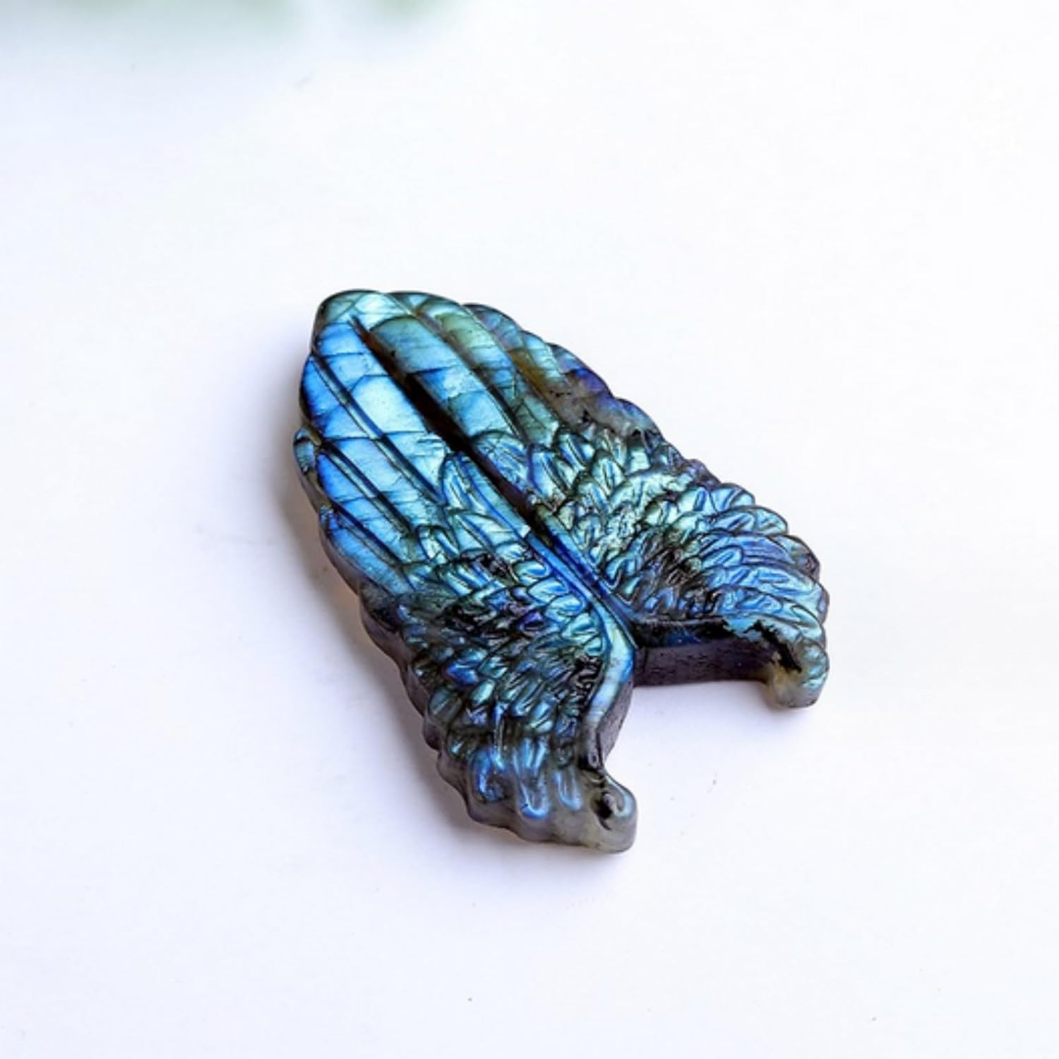 2pc Natural Blue Crystal Labradorite Hand Carved Love Token