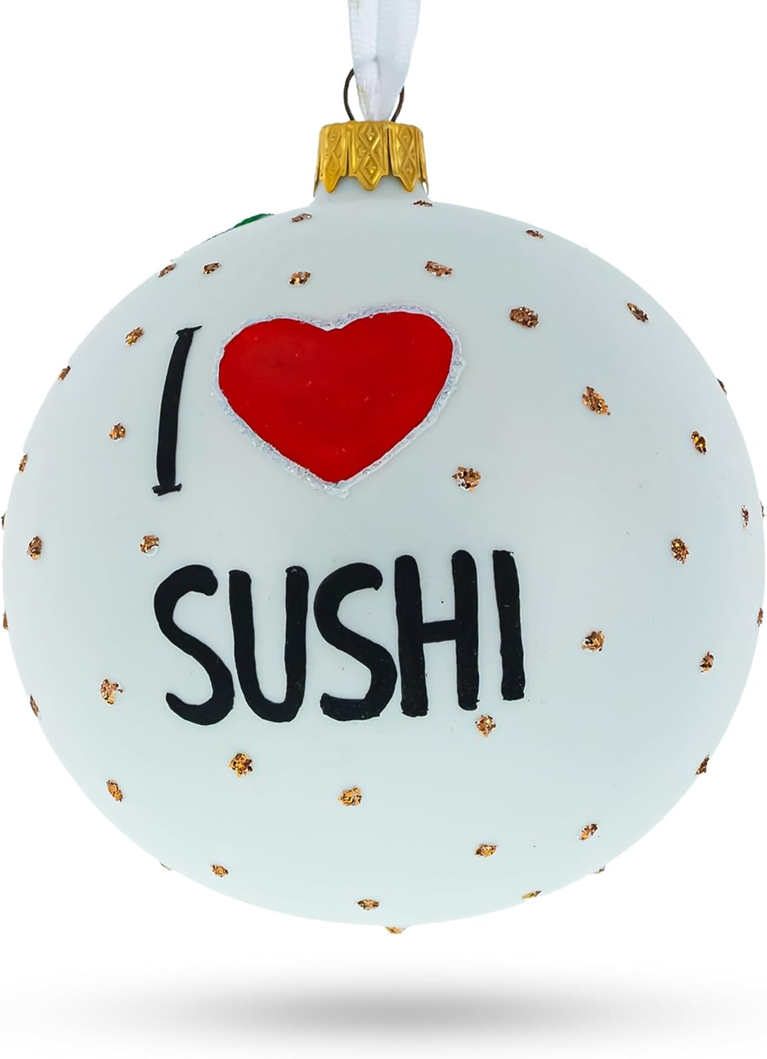 Sushi Lover Glass Ball Christmas Ornament 4 Inches 1