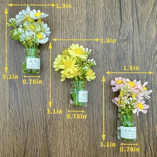 3PCS Mini Car Accessories Cute Daisy Flower Decor