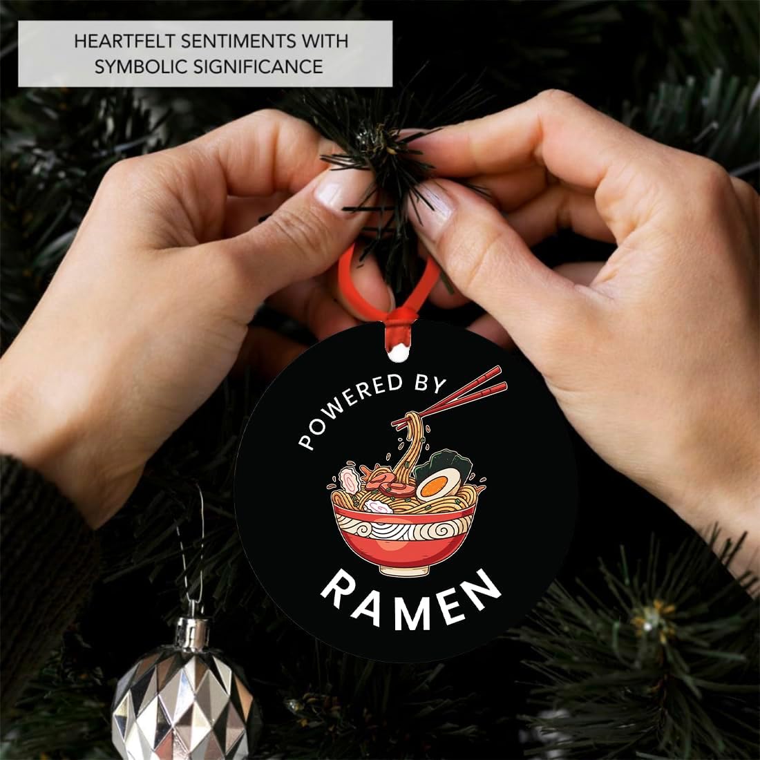 Andaz Press 35 Inch Metal Ramen Christmas Ornament