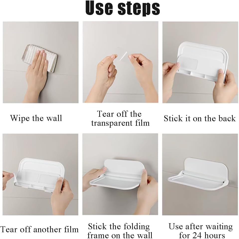 Foldable Wall Storage Holder 7 Inches 2 Pieces