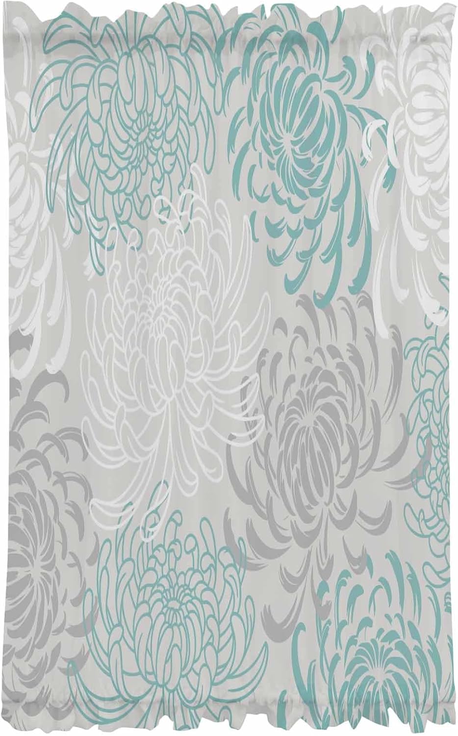 Yomandocix Aqua White French Door Curtain