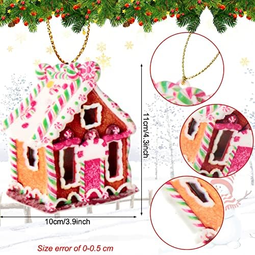 12 Pcs Christmas Candy Lollipop Ornaments with Gold Ribbon