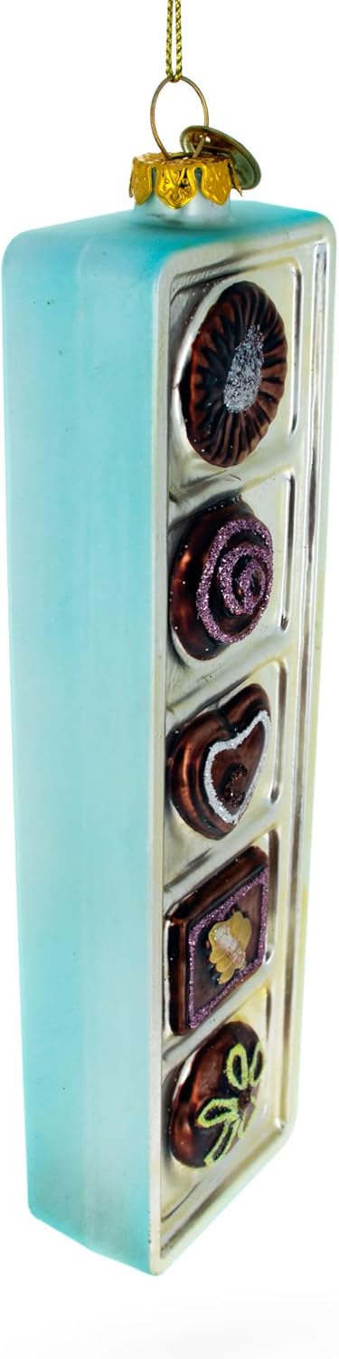 Decadent Box of Chocolates Blown Glass Christmas Ornament 1
