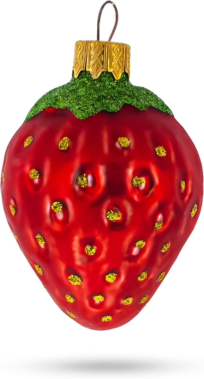 Strawberry Glass Christmas Ornament 31 Inches