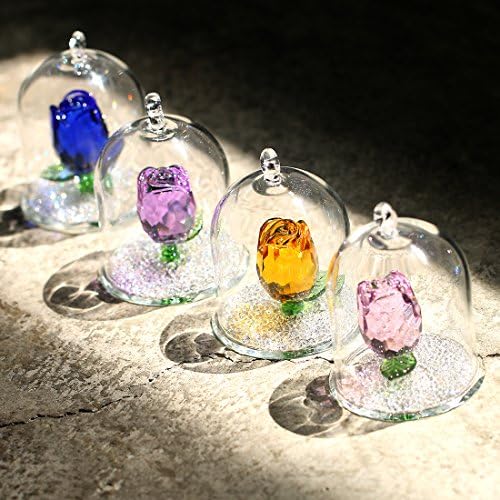 HD Crystal Rose Glass Hanging Decor Ornament