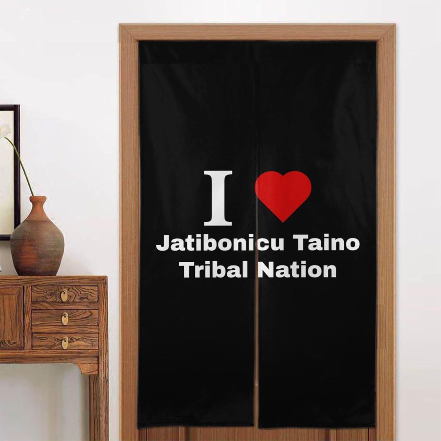 I Love Jatibonicu Taino Tribal Blackout Curtain for Door 34x56in