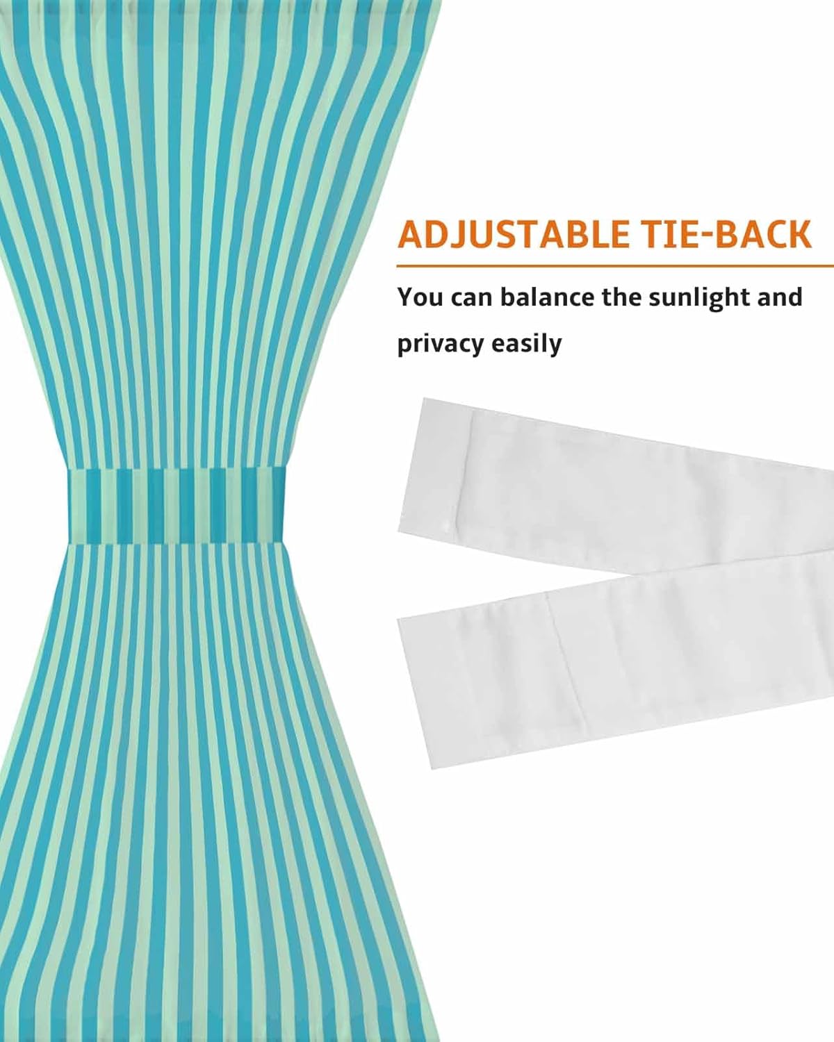 Modern Striped French Door Curtain 54W x 40L