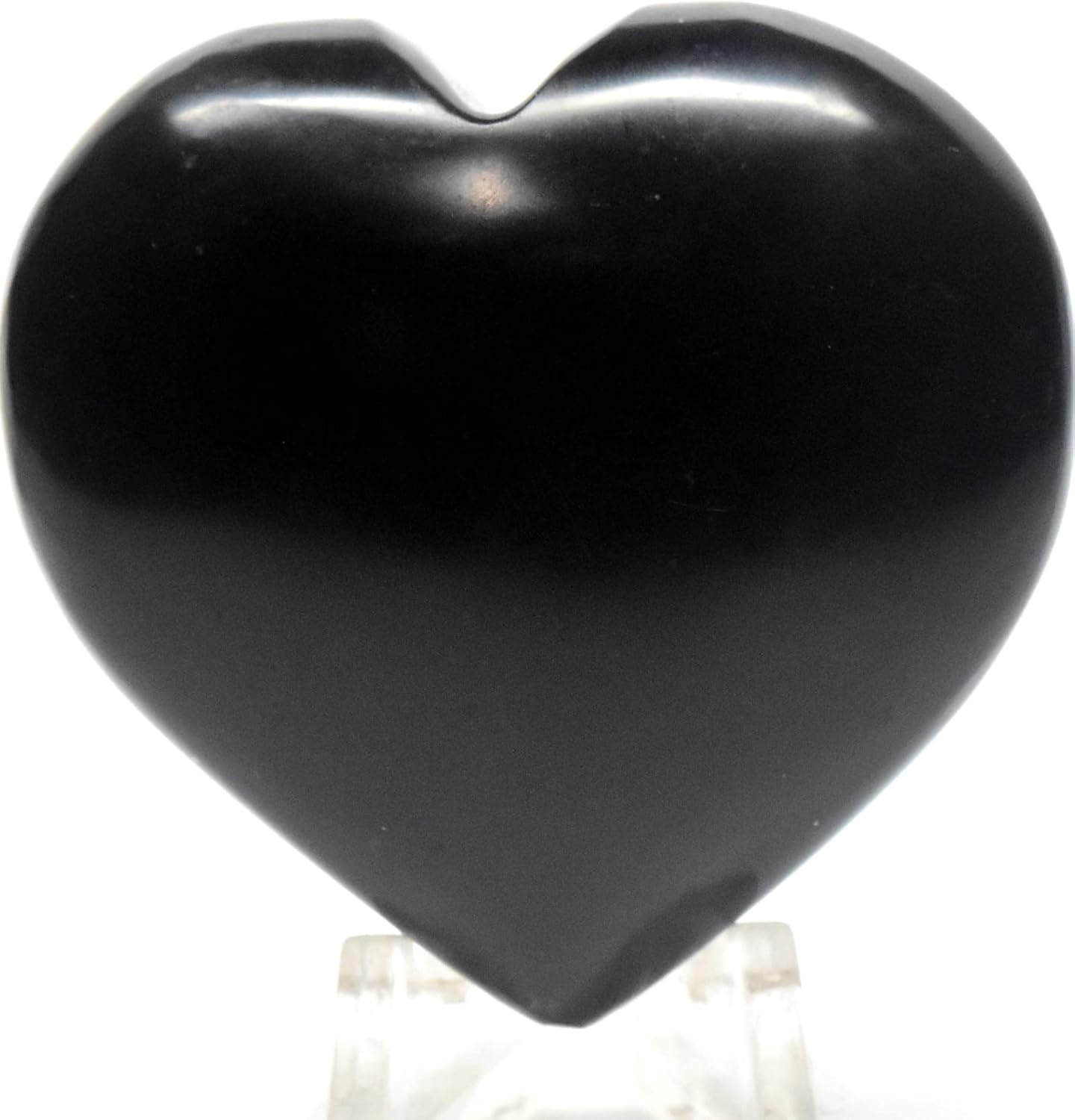 Black Onyx Heart Puffy Stone with Stand - Peru