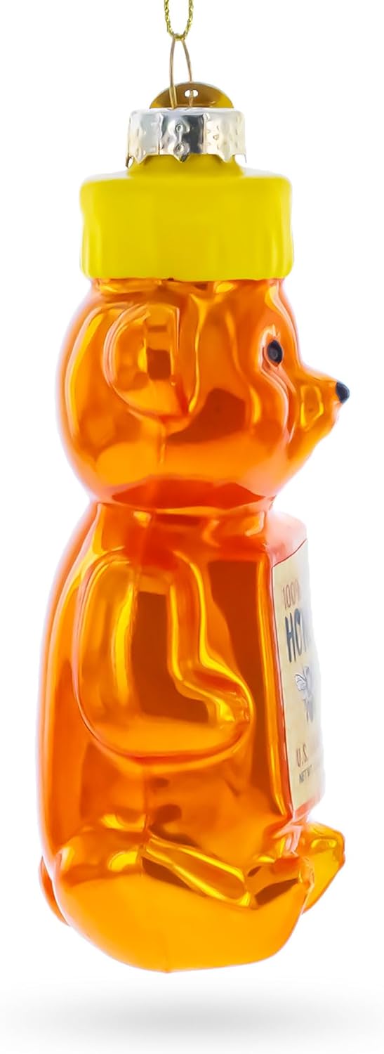 Honey Bear Bottle Blown Glass Christmas Ornament 1