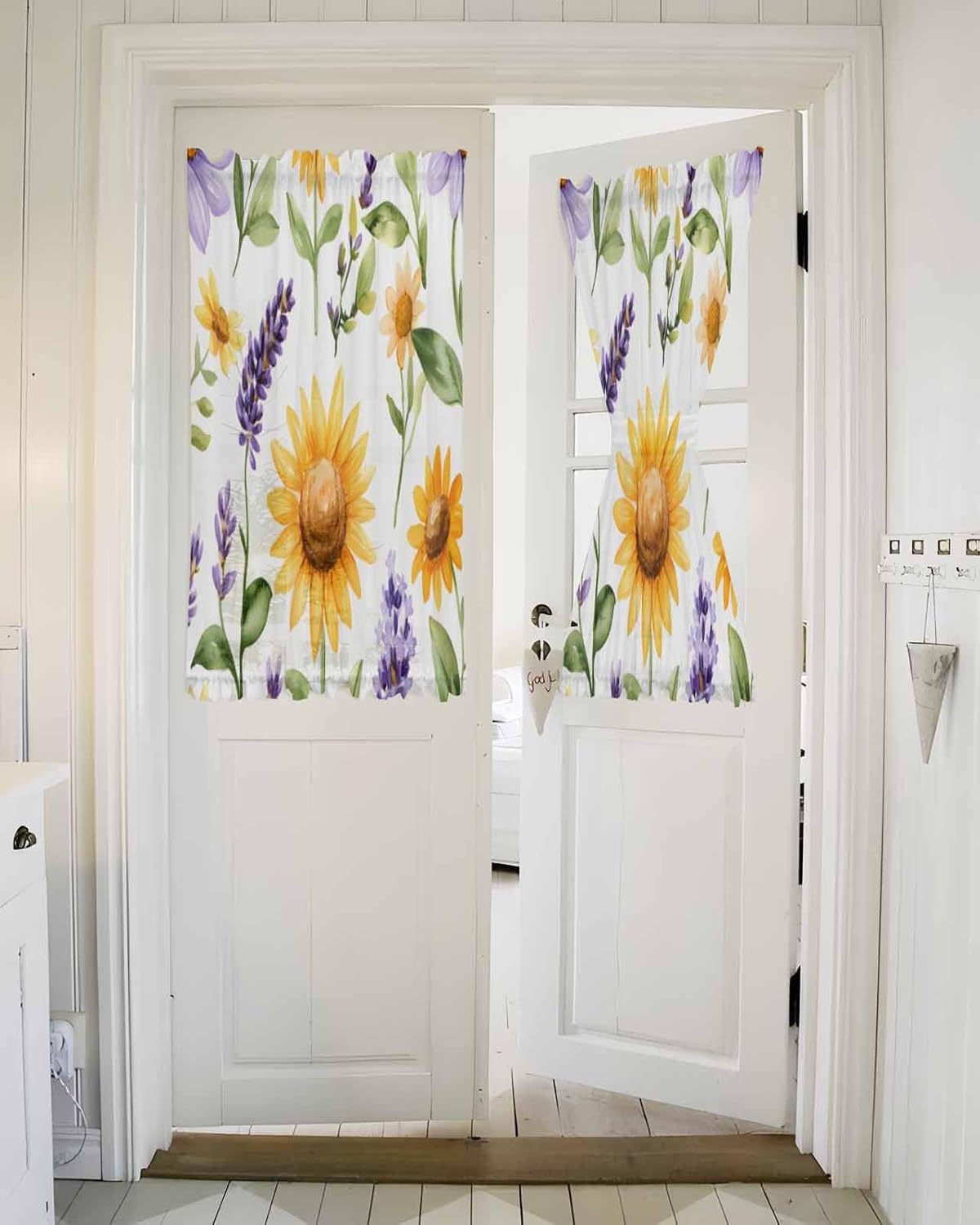 French Door Curtain with Sunflower and Lavender Design