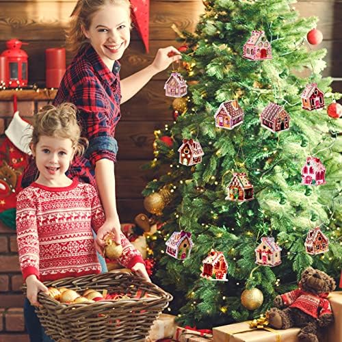 12 Pcs Christmas Candy Lollipop Ornaments with Gold Ribbon