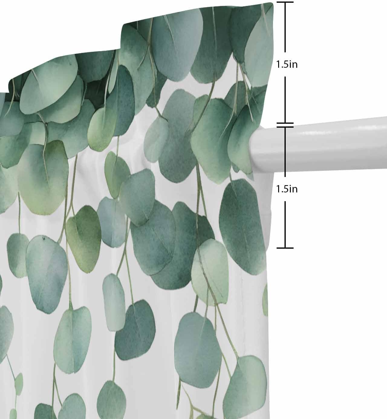 Spring Green Eucalyptus Leaf Door Curtains 54x40 Inch