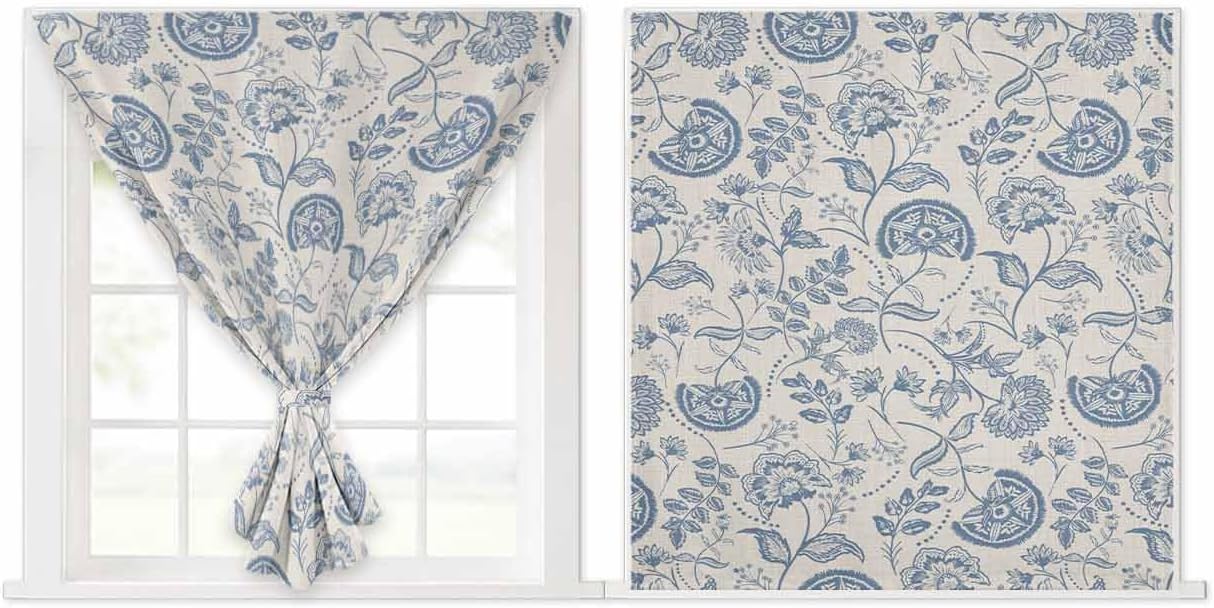 Yomandocix Spring Floral Self Adhesive Curtains 59x63 Inches