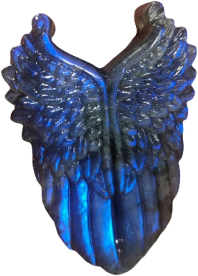 2pc Natural Blue Crystal Labradorite Hand Carved Love Token