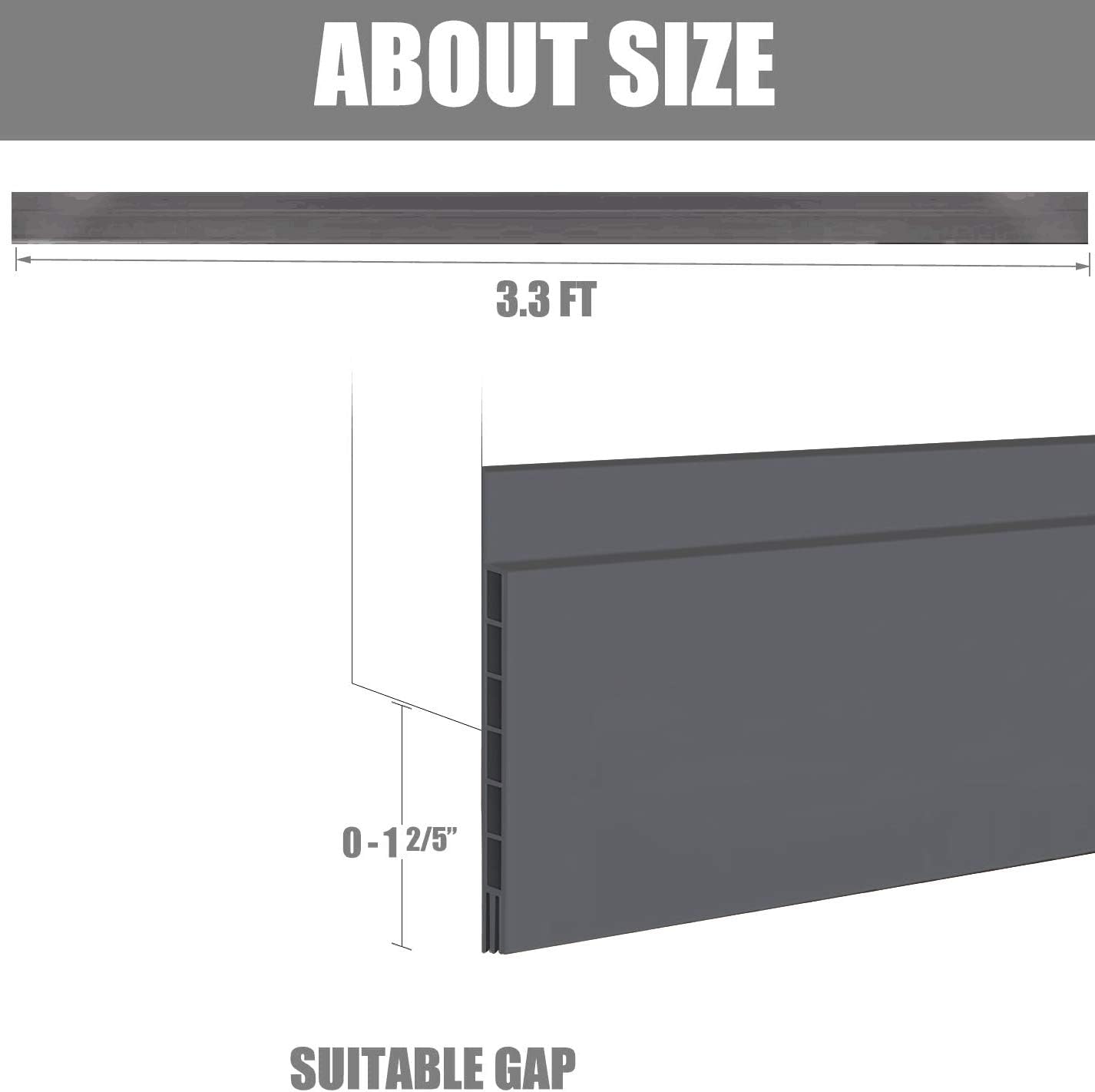Suptikes Door Draft Stopper for Large Gaps 3W x 37L Grey